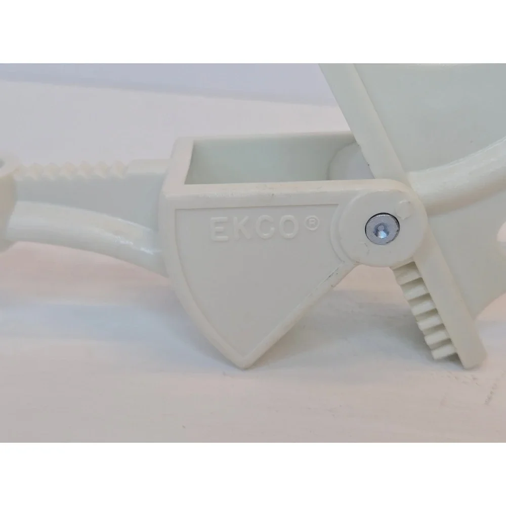 Vintage White Plastic EKCO Garlic Press Cherry Pitter Kitchen Utensil Tool